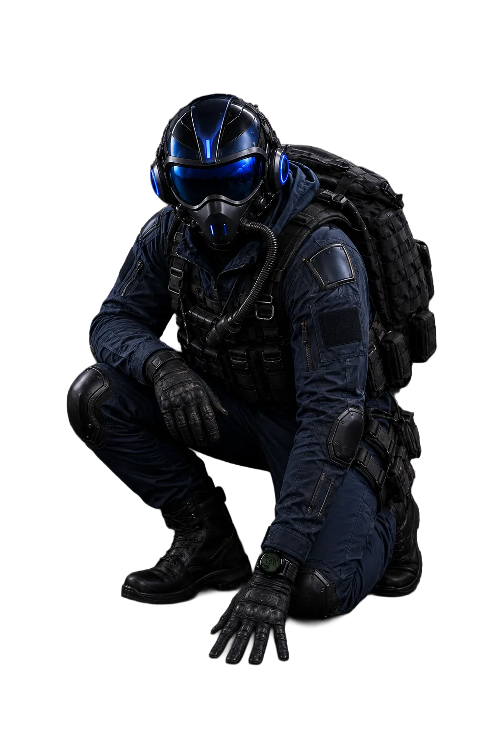 The Yoke pilot, seated